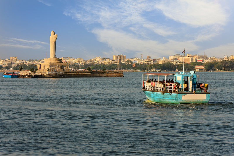 Lake Hussain Sagar is an iconic site of Hyderabad.